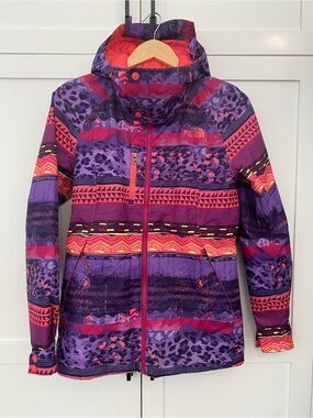 The North Face Ski Jacket Winter Snow Coat Insulated Pink Purple Aztec Size XS